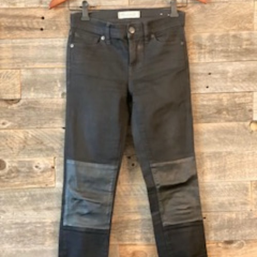 Madewell Black Skinny Jeans with leather
